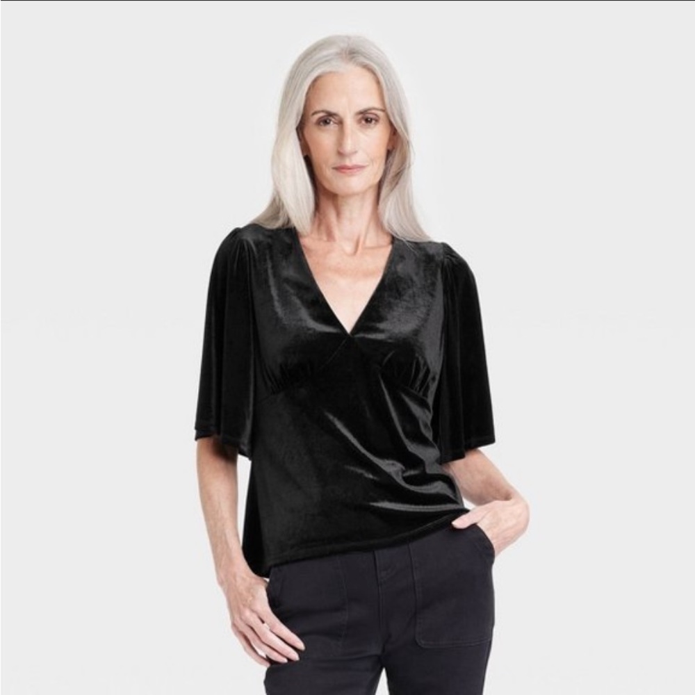 Women’s Elbow Sleeve Velvet Blouse by Knox Rose